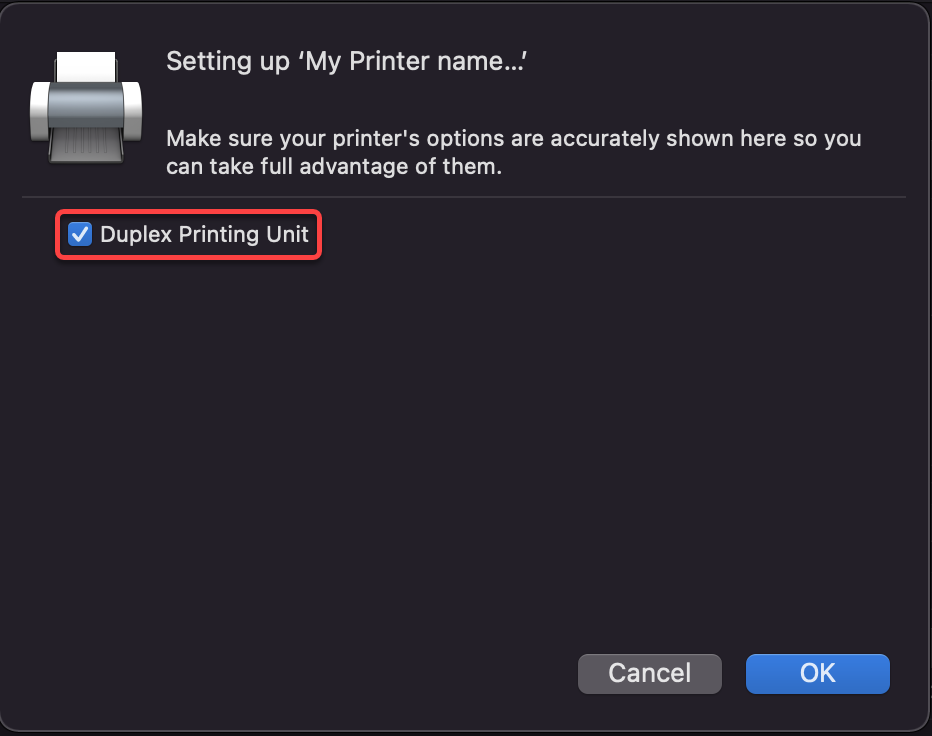 Duplex Printing Unit is marked.